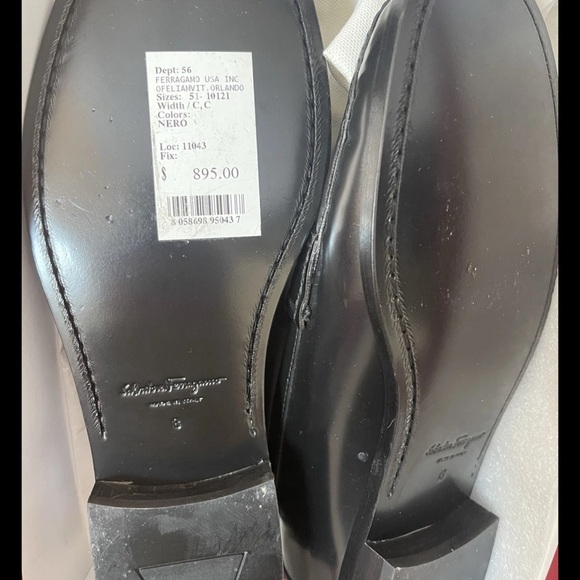 Salvatore Ferragamo Black Loafers with Gold Accent - Picture 8 of 8